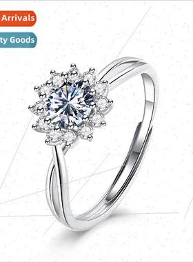 D color flower moissanite ring girls niche 2023 white gold p