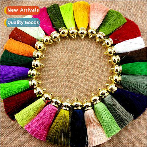 Imation metal cap rayon silk tassel spike China knot tassel