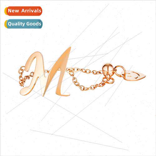 Korea set jewelry fashion peach heart smiley letters M taniu