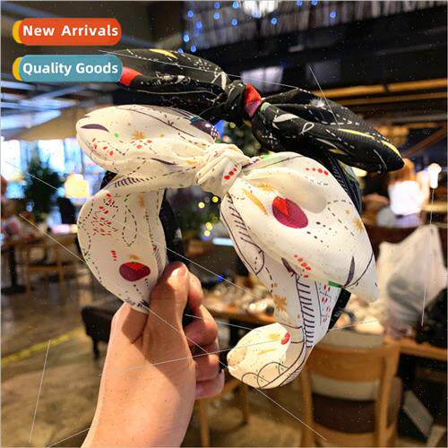 fresh rabb ears bow hair band female simple versatile hair b