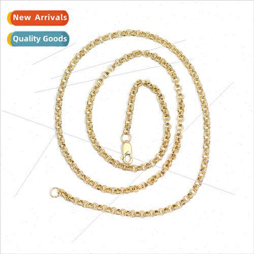 14k wrapped gold chain double line pearl bare chain necklace