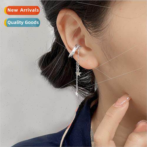 Flash diamond long cross star ear clips whout ear holes tass