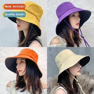 sun shading hat female fisherman Korean sided Hat double