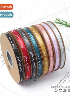 Flower Packaging 1cm English Ribbon Ribbon Printed Ribbon Ba