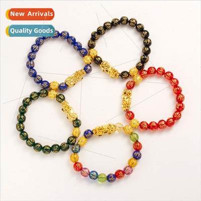 Gold x Character Truth Buddha Bead Bracelet String New 10mm