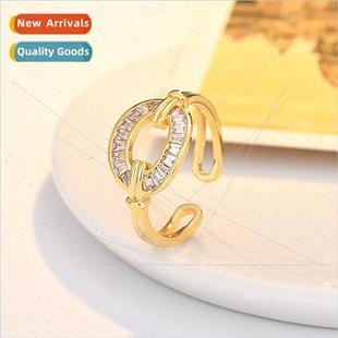 zirconium set round horseshoe Europe buckle ins