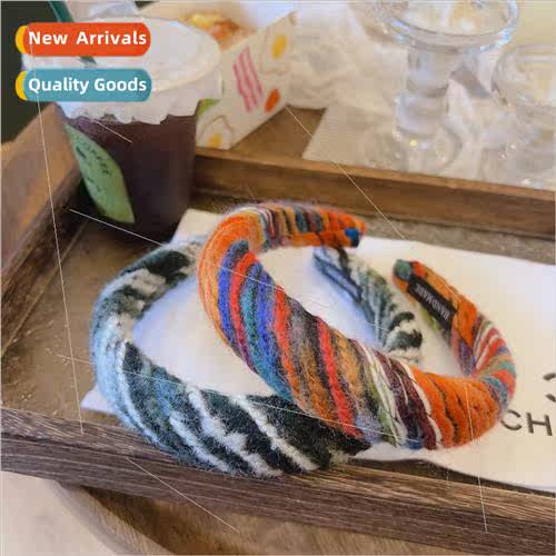 Autumn winter colorful braided high cranial top temperament