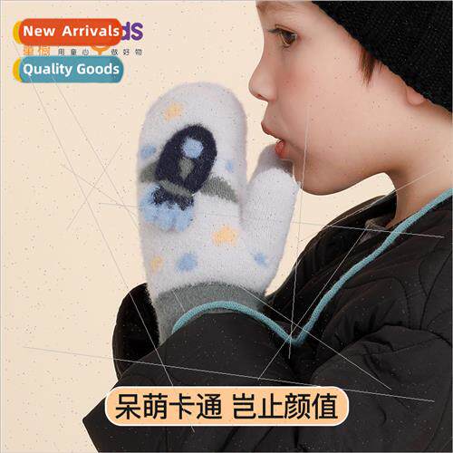 Children gloves boys girls fall winter padded thickened chil