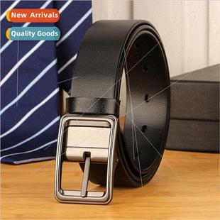 pin buckle cowhide men hig pure leather casual Belt business