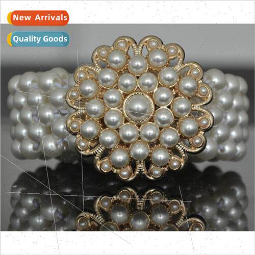 Europe new ladies pearl elastic waist chain pearl elastic el