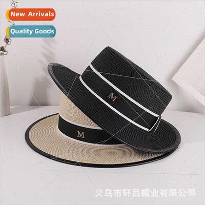 new Brish retro lerary flat-top bowler hat travel beach vaca
