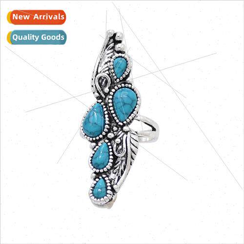 Turquoise Ring lver Alloy Bohemian Photo Shoot Accessory