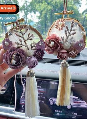 Creative embroidery shed flowers aromatherapy car pendant ca