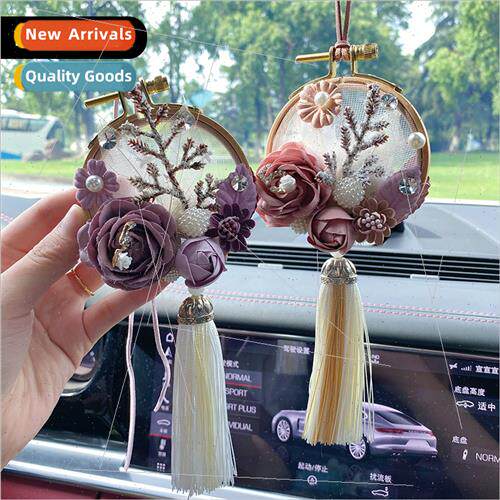 Creative embroidery shed flowers aromatherapy car pendant ca