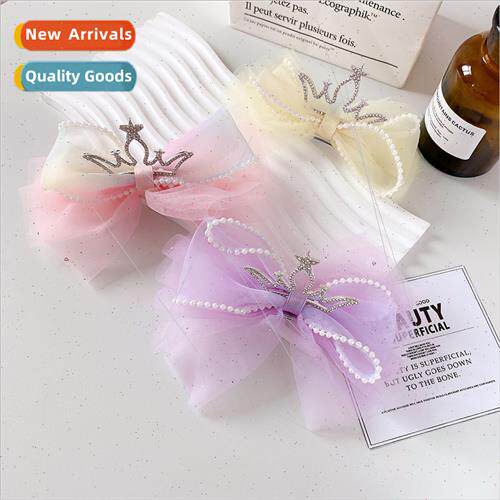 Korean mesh ltle girl princess crown headdress children bow