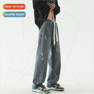 washed pants Denim casual fall retro men new old