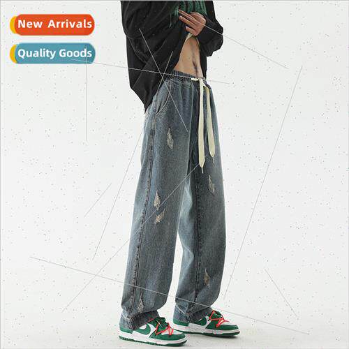 Denim pants men fall new HK nd washed do old retro casual pa
