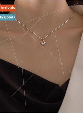 Europe mple Popular Necklace Metal Heart Pendant Outer Mesh