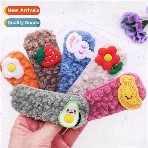 Winter new cute plush mink wool lamb hair clip female insbb