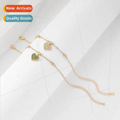 New simple fashion bracelet copper gold-plated whe stone lov
