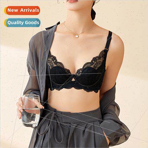 2024 new summer thin real mulberry silk bra sexy lace back b