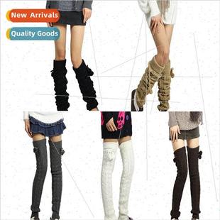 Extra-long thickened foot warmer twisted woolen booties ball