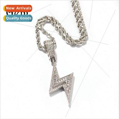 Hip Hop Hipster Zirconia ghtning Pendant che Diamond Encrust