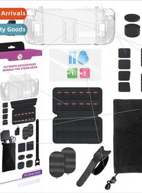 Steam deck 19-in-1 set crystal case + touch screen sticker +