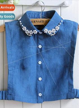 new fall winter denim false collar children shirt fashion ro