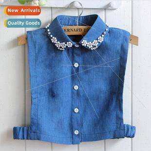 denim false fashion fall shirt winter children new collar