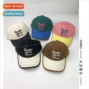 color collision splicing retro abrasion cotton baseball cap