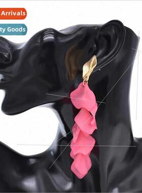 New earrings female color acrylic flower petal earrings simp