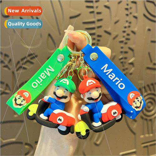 Creative cycling Mario small doll schoolbag pendant keychain