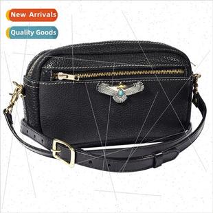 leather pattern clutch retro bag bison shoulder Europe men