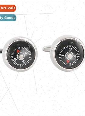 Compass shaped cufflinks crystal cufflinks finely polished m