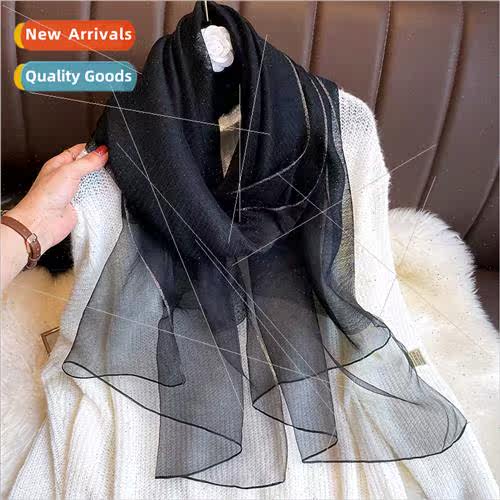 lk scarf female new silk autumn winter warm Korean solid col