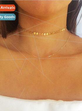 Europe simple hundred matching copper sequins handmade neckl