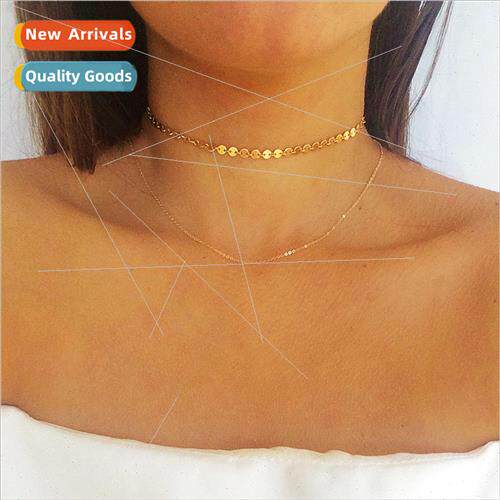 Europe simple hundred matching copper sequins handmade neckl