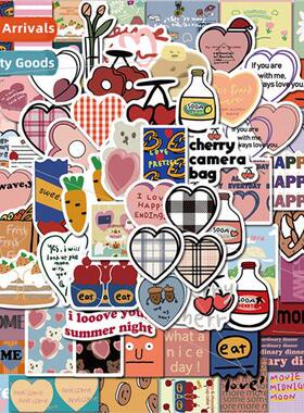 90pcs of sweet sandwich ins cute girl heart handbook sticker