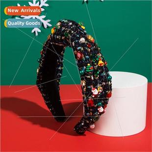 Pearls Bands BellsChristmas Headbands Christmas Wide Hair