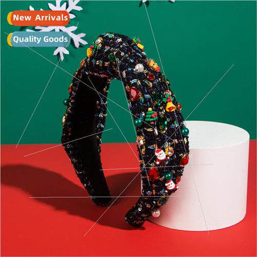 Christmas Hair Bands Pearls BellsChristmas Headbands Wide Ed