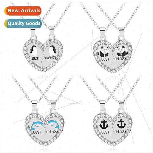 Fall winter new dolphin penguin anchor pendant best friends