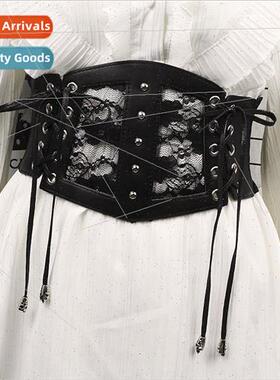 Lace Belt Women Wide Stch Elastic Waistband Decorative Hundr