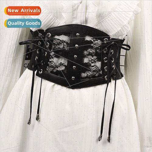 Lace Belt Women Wide Stch Elastic Waistband Decorative Hundr