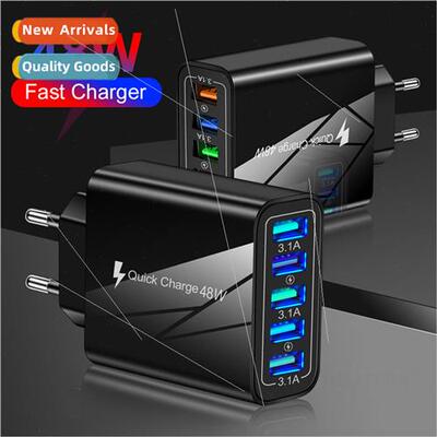 LED 5 USB Charger Cell Phone Charger Brish Standard Multi-Po