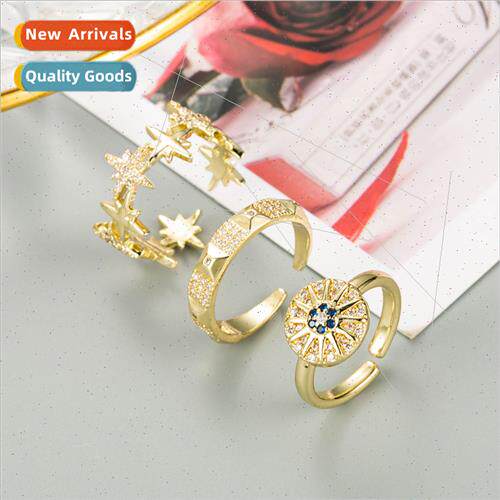 New Copper Micropavé Open End Ring cky Devil Eye Ring