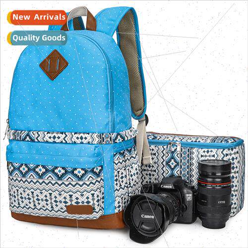 Canvas Camera Bag Backpack Schoolbag Women Casual Canvas Pri