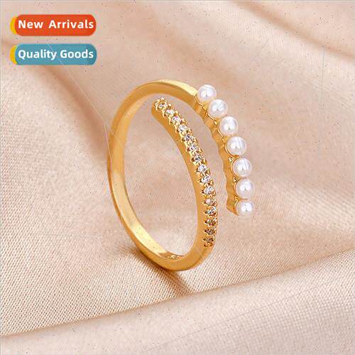 Female fashion ins tide Korea pearl ring niche index finger