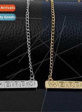 New fashion creative engraved WEIRDO a word horizontal bar p