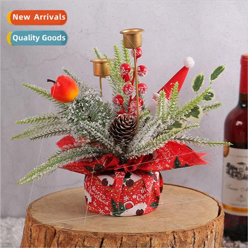 Christmas Candle Holder Christmas Decoration Red Fru Wreath